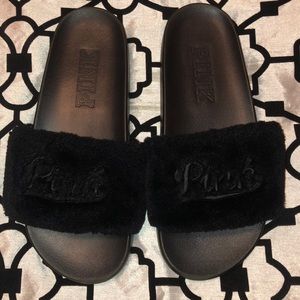 Victoria Secret-PINK fur slides